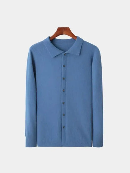 Men’s Cashmere Sweater – Polo Soft Luxury Knit SPECTER