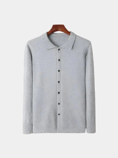 Men’s Cashmere Sweater – Polo Soft Luxury Knit SPECTER