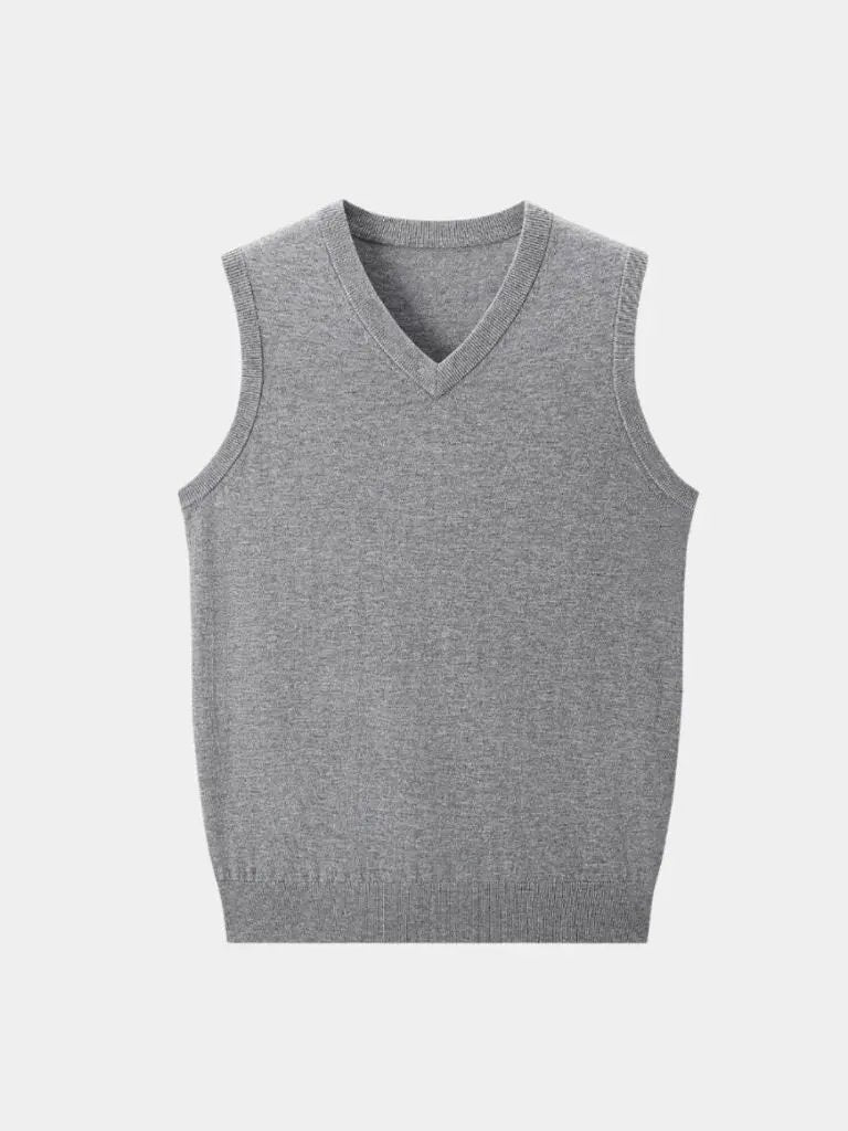 Men’s Cashmere Sweater – Neck Vest Soft Luxury Knit SPECTER