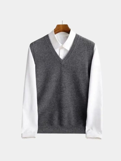 Men’s Knit Sweater – Merino Wool Vest Casual Everyday Knitwear SPECTER