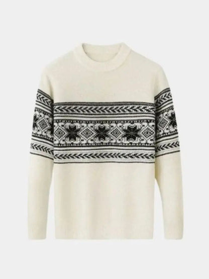 Men’s Knit Sweater – Wool Fair Isle Casual Everyday Knitwear SPECTER