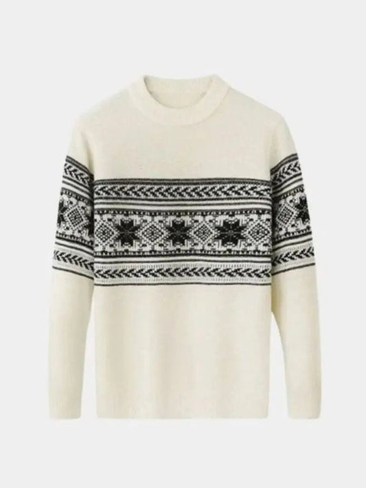 Men’s Knit Sweater – Wool Fair Isle Casual Everyday Knitwear SPECTER