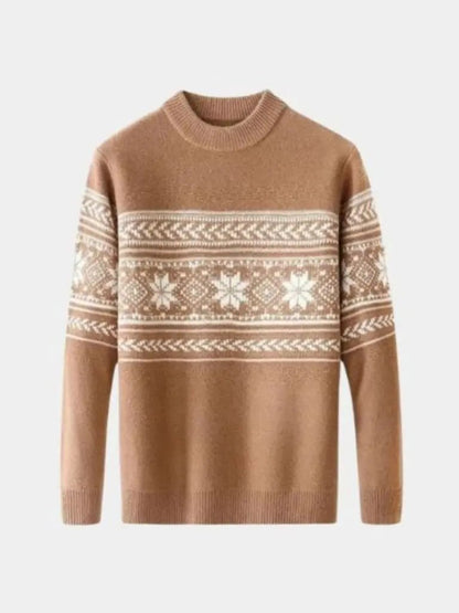 Men’s Knit Sweater – Wool Fair Isle Casual Everyday Knitwear SPECTER