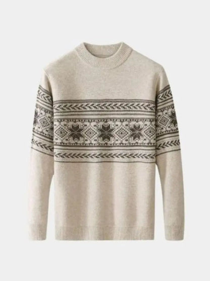 Men’s Knit Sweater – Wool Fair Isle Casual Everyday Knitwear SPECTER