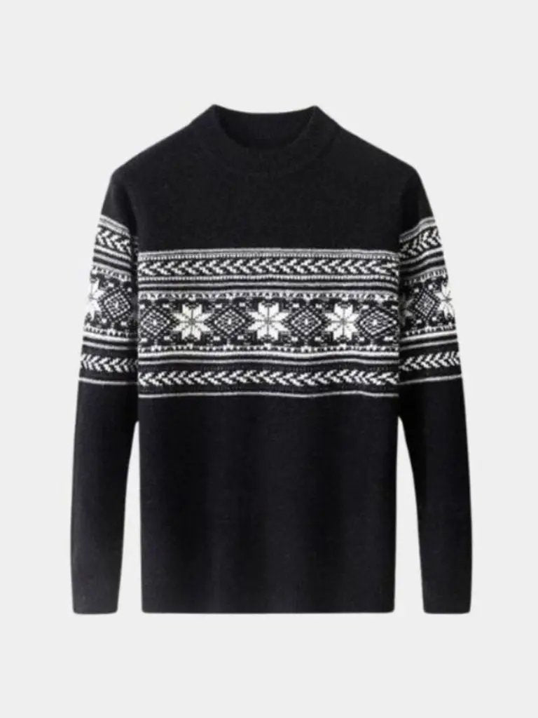 Men’s Knit Sweater – Wool Fair Isle Casual Everyday Knitwear SPECTER