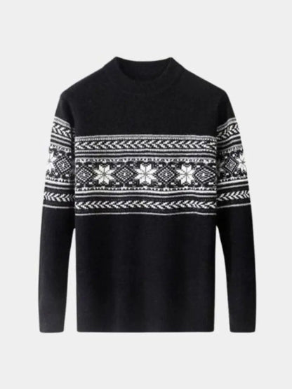 Men’s Knit Sweater – Wool Fair Isle Casual Everyday Knitwear SPECTER