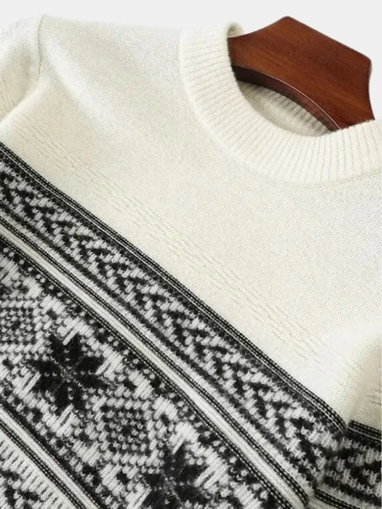 Men’s Knit Sweater – Wool Fair Isle Casual Everyday Knitwear SPECTER