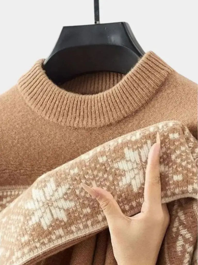 Men’s Knit Sweater – Wool Fair Isle Casual Everyday Knitwear SPECTER