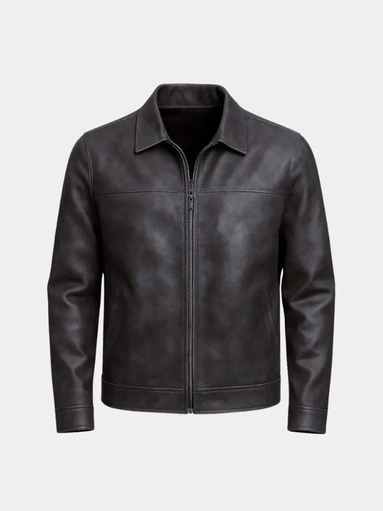 Men’s Leather Jacket – Regent Estate Classic Moto Style SPECTER