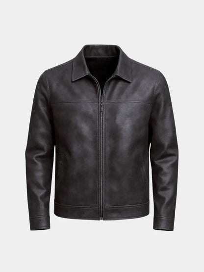 Men’s Leather Jacket – Regent Estate Classic Moto Style SPECTER