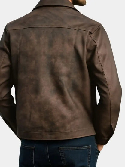 Men’s Leather Jacket – Regent Estate Classic Moto Style SPECTER