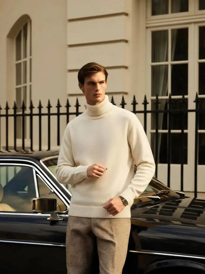 Men’s Sweater – Aurelius Wool Turtleneck Modern Everyday Design SPECTER