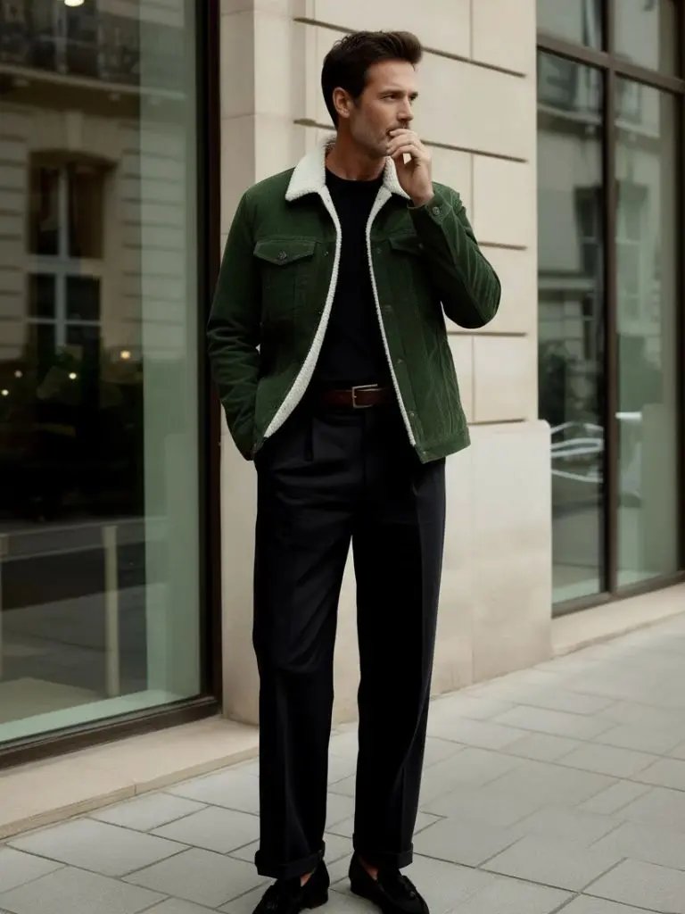 Men’s Sherpa Jacket – Heritage Fleece-Lined Warmth SPECTER