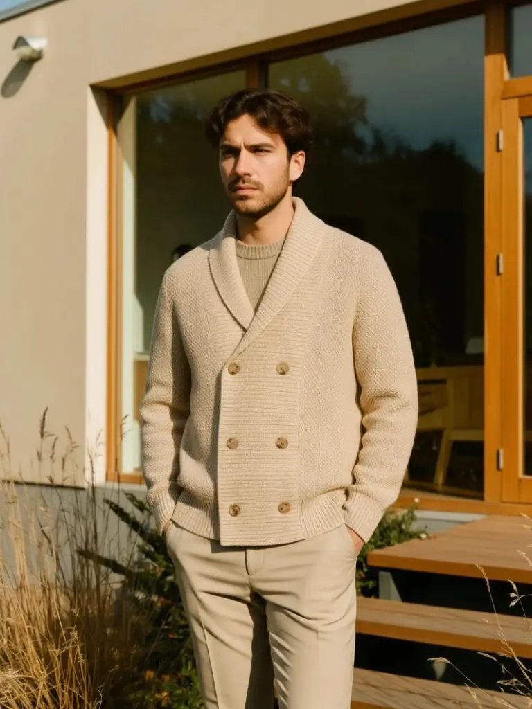 Men’s Cardigan Sweater – British Elegant Casual Everyday Knitwear SPECTER