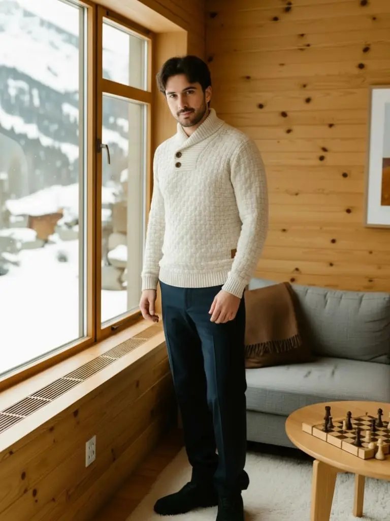 Men’s Knit Knit Sweater – Tailored Knitwear Pullover Casual Everyday Knitwear SPECTER