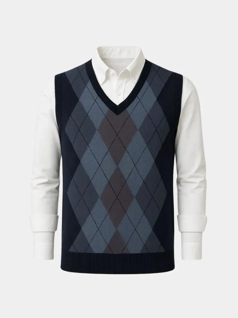 Men’s Knit Sweater – Academic Essential Vest Casual Everyday Knitwear SPECTER