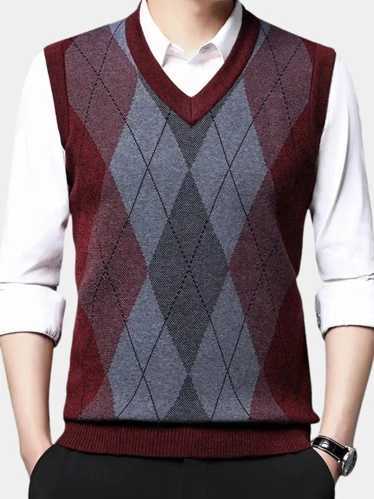 Men’s Knit Sweater – Academic Essential Vest Casual Everyday Knitwear SPECTER
