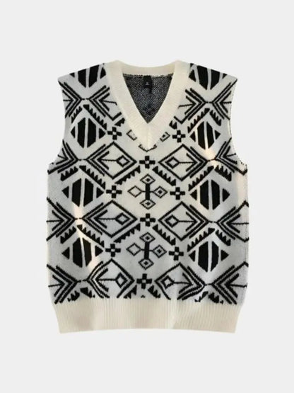 Men’s Knit Sweater – Academic Retro Vest Casual Everyday Knitwear SPECTER