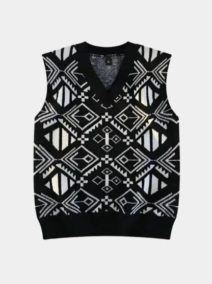 Men’s Knit Sweater – Academic Retro Vest Casual Everyday Knitwear SPECTER