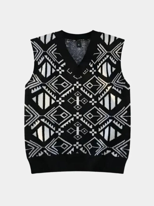 Men’s Knit Sweater – Academic Retro Vest Casual Everyday Knitwear SPECTER