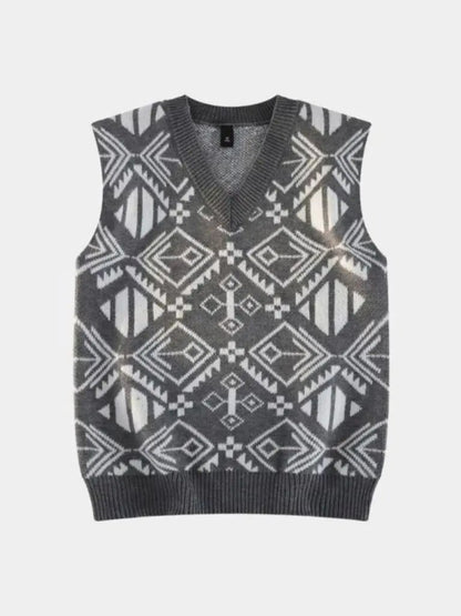 Men’s Knit Sweater – Academic Retro Vest Casual Everyday Knitwear SPECTER