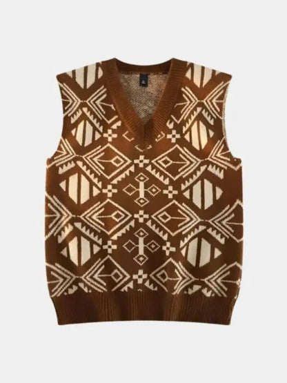 Men’s Knit Sweater – Academic Retro Vest Casual Everyday Knitwear SPECTER