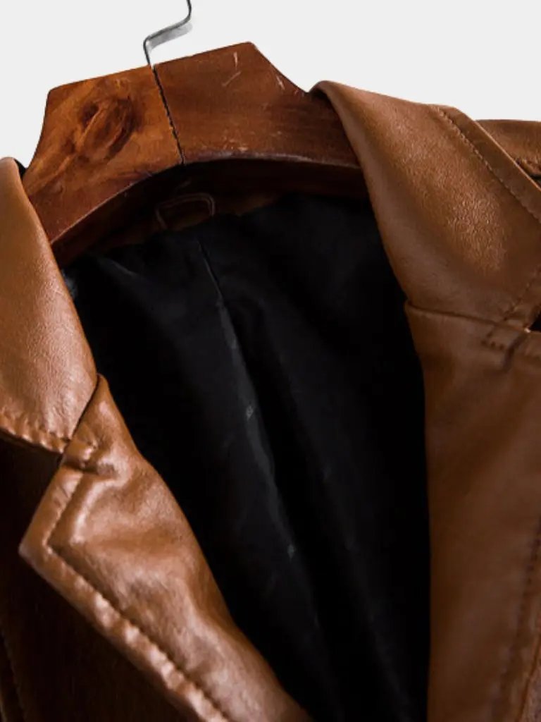 Men’s Leather Jacket – Bold Caramel Classic Moto Style SPECTER