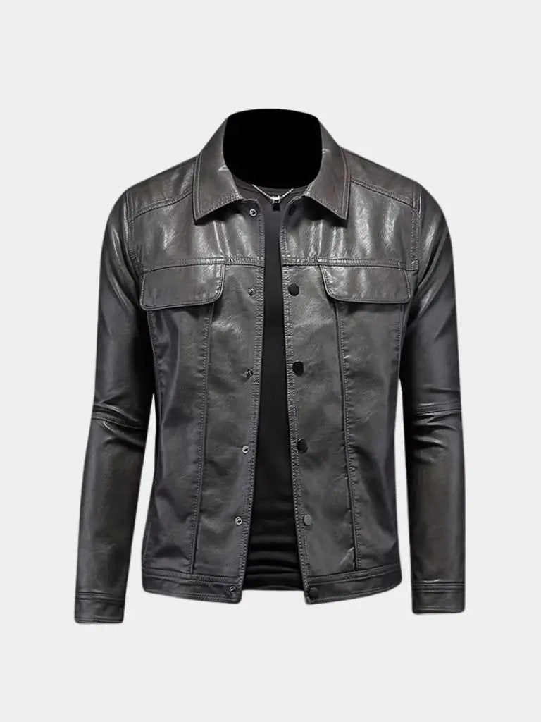 Men’s Leather Jacket – Bronze Rebel Classic Moto Style SPECTER