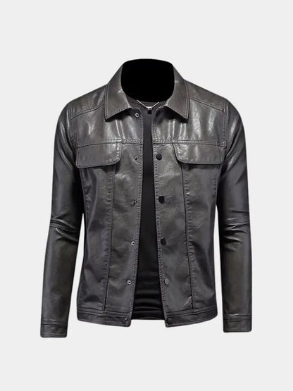 Men’s Leather Jacket – Bronze Rebel Classic Moto Style SPECTER