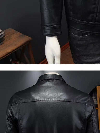 Men’s Leather Jacket – Bronze Rebel Classic Moto Style SPECTER