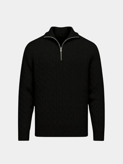 Men’s Knit Knit Sweater – Premium Cable Zip Casual Everyday Knitwear SPECTER