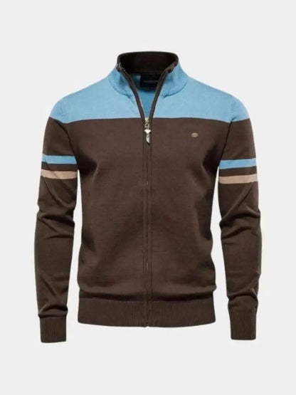 Men’s Knit Cardigan Sweater – Zipper Standing Collar Casual Everyday Knitwear SPECTER