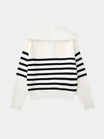 Men’s Knit Sweater – Striped Zip Casual Everyday Knitwear SPECTER