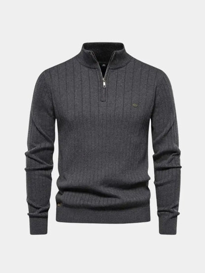 Men’s Knit Sweater – Cotton Vertical Stripes Casual Everyday Knitwear SPECTER