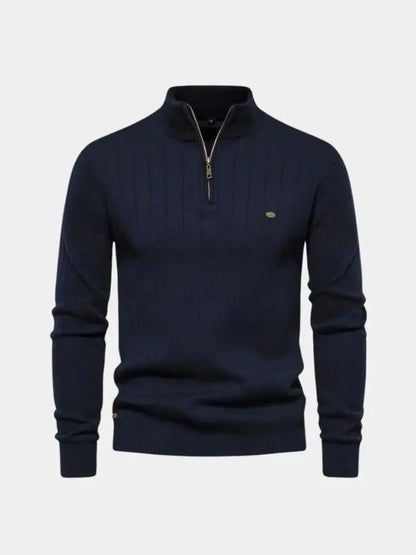 Men’s Knit Sweater – Cotton Vertical Stripes Casual Everyday Knitwear SPECTER