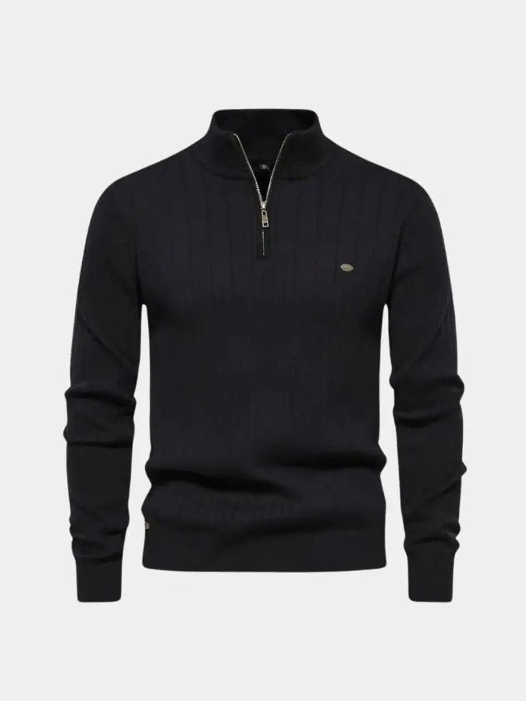 Men’s Knit Sweater – Cotton Vertical Stripes Casual Everyday Knitwear SPECTER