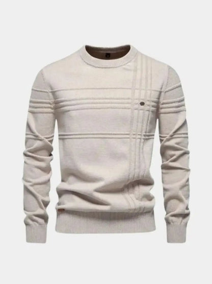 Men’s Knit Sweater – Cotton Knitted Stripped Casual Everyday Knitwear SPECTER
