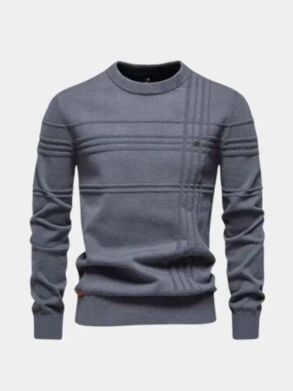 Men’s Knit Sweater – Cotton Knitted Stripped Casual Everyday Knitwear SPECTER