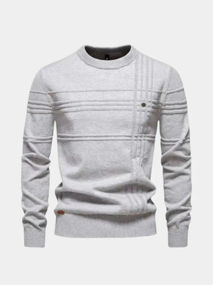 Men’s Knit Sweater – Cotton Knitted Stripped Casual Everyday Knitwear SPECTER
