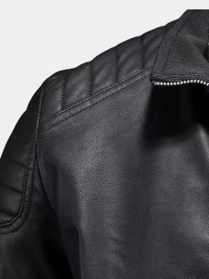 Men’s Leather Jacket – Crusader Classic Moto Style SPECTER