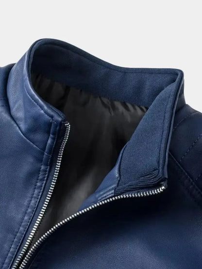 Men’s Leather Jacket – Crusader Classic Moto Style SPECTER