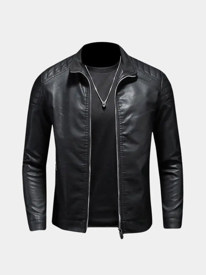 Men’s Leather Jacket – Crusader Classic Moto Style SPECTER