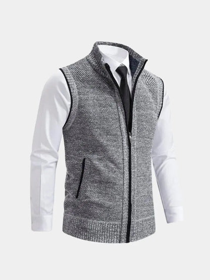 Men’s Full-Zip Sweater Vest – Modern Layered Style SPECTER LONDON
