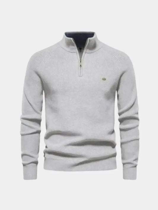 Men’s Knit Sweater – Elegant Quarter Zip Casual Everyday Knitwear SPECTER