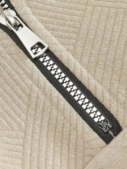 Men’s Knit Sweater – Essential Henley Quarter Casual Everyday Knitwear SPECTER