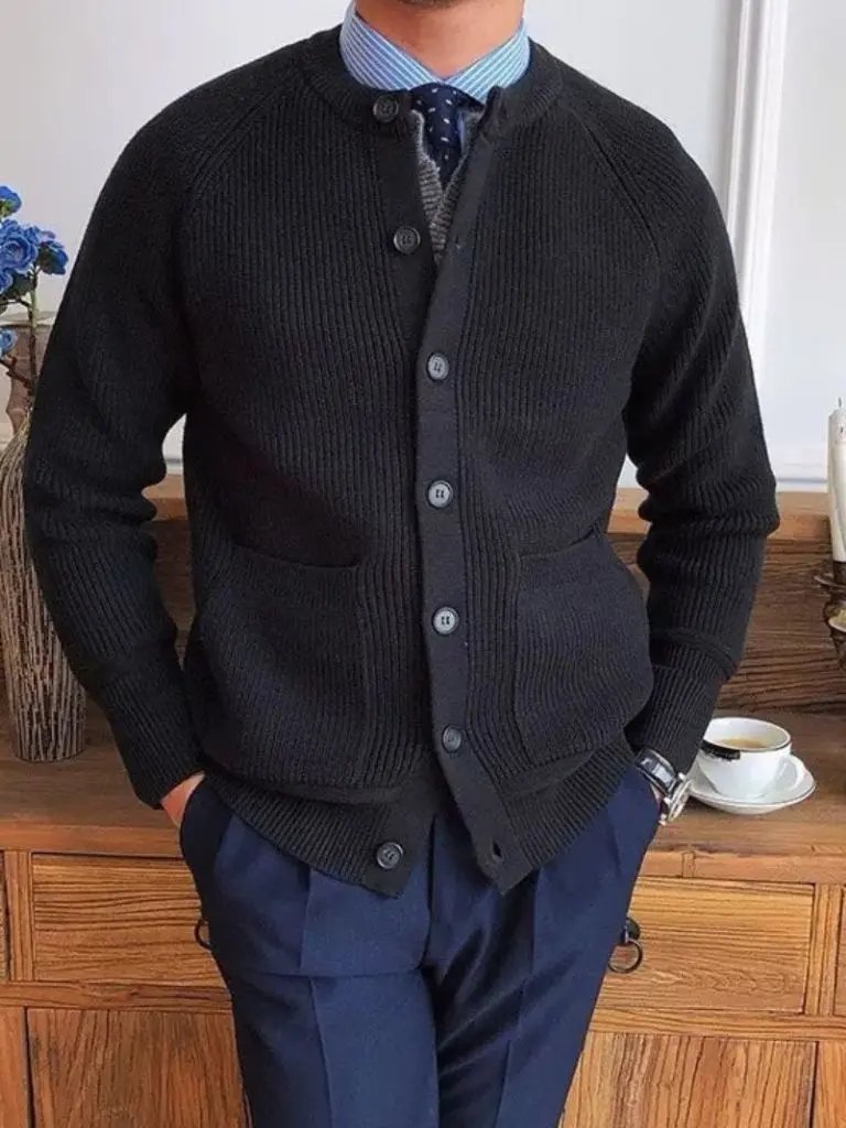 Men’s Cardigan Sweater – Essential Casual Everyday Knitwear SPECTER