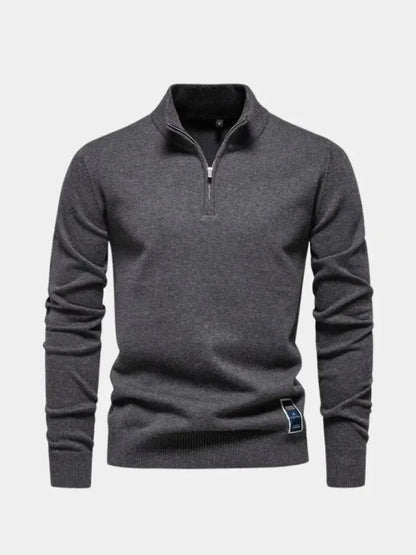 Men’s Knit Sweater – Essential Quarter Zip Casual Everyday Knitwear SPECTER