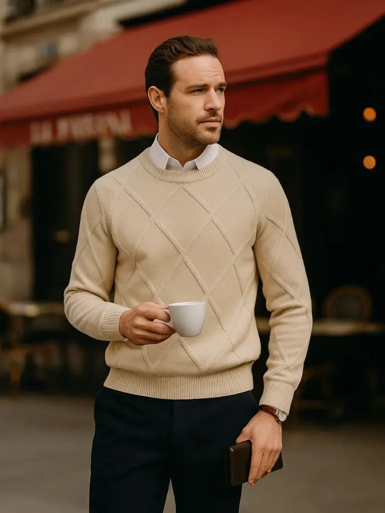 Men’s Cashmere Sweater – Fran ois Blanchet Soft Luxury Knit SPECTER
