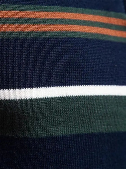 Men’s Knit Sweater – Striped Quarter Zip Casual Everyday Knitwear SPECTER