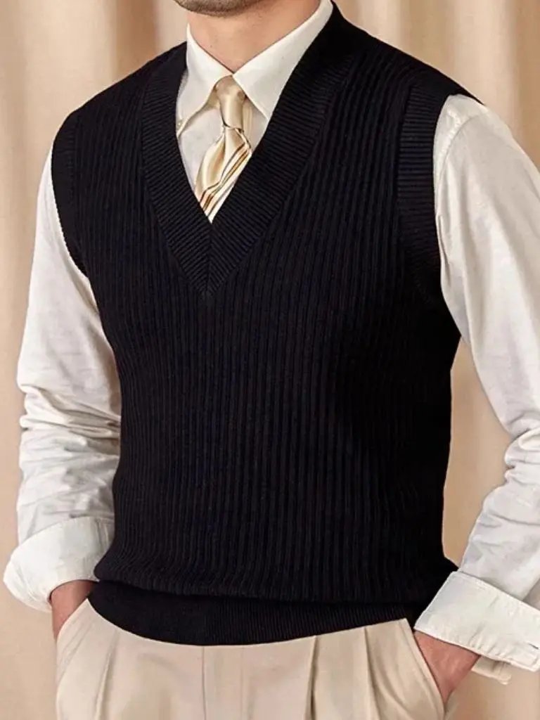 Men’s Knit Sweater – Vest Waistcoat Casual Everyday Knitwear SPECTER